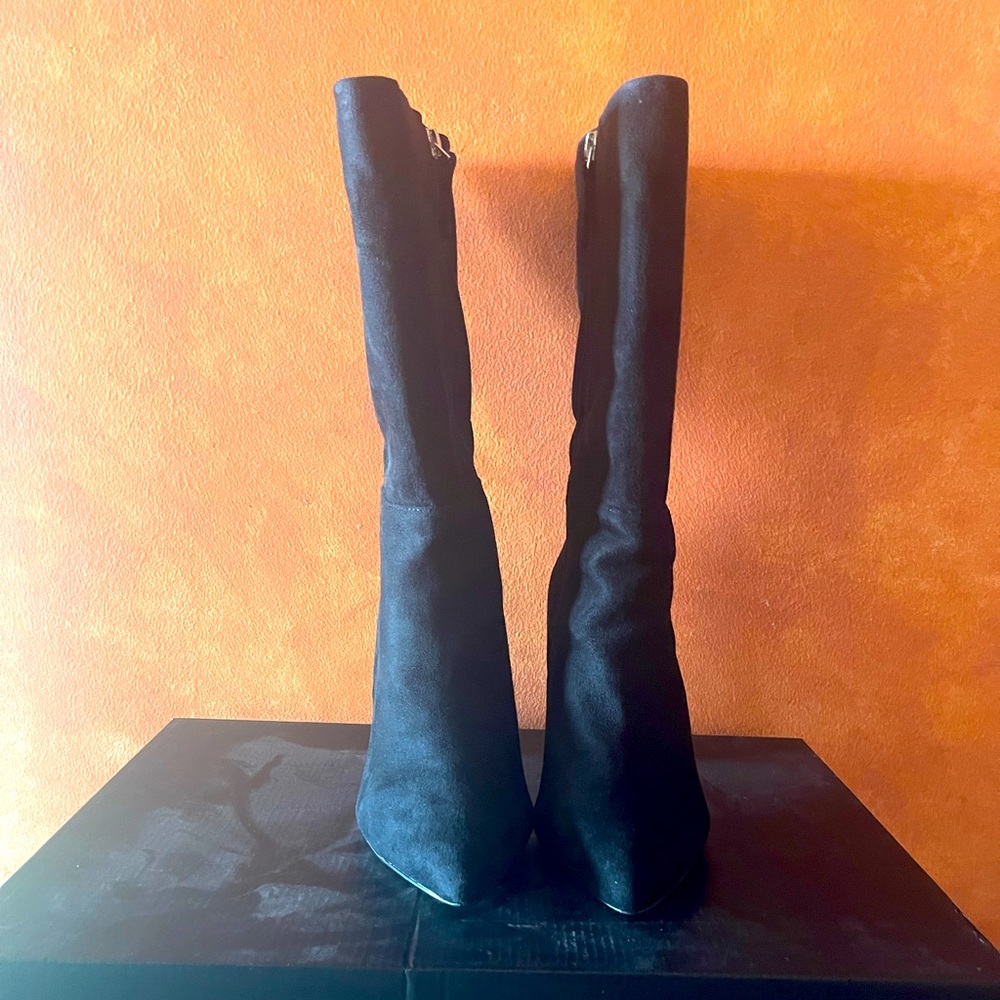 Eloquii Black Faux Suede Wide Klaire Scrunch Women's Boots. Size 9W - Picture 3 of 5